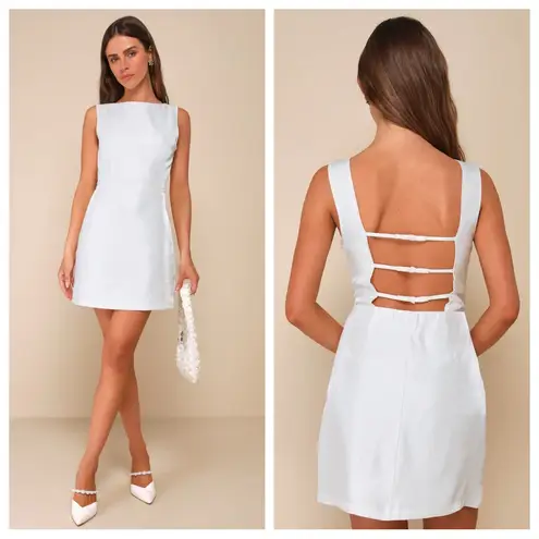 Lulus Sophisticated Selection White Sleeveless Backless Mini
Dress Size XL