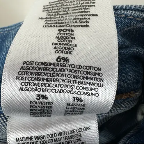 MOTHER The Patch Pocket Private Flood Jeans in Flag Me Down Wide Straight Leg 27 Blue