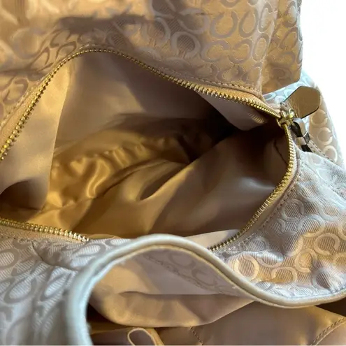 Coach Madison Op Art Phoebe Shoulder Bag Khaki Gold Hardware