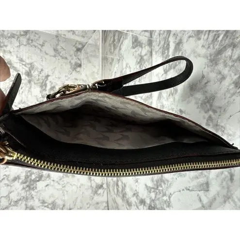 LO & SONS Saffiano Wristlet Pouch Wallet Phone Case Black Leather