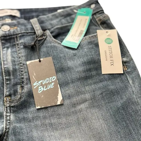 Women's studio blue Blue Bootcut Jeans Size M Mid Rise Classic Fit Denim