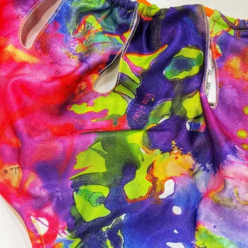 NEW Robb Lulu L High Waist Bikini Bottom Groovy Lucy High Pant Cutout Swimwear Purple Size L