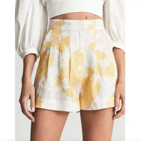 Reiss Print Sky Linen Printed Shorts