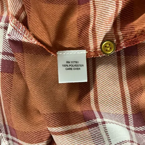 New Glory  Rust and White Plaid Blouse