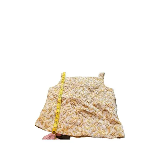 Vintage Don Sophisticates Women's Brocade Gold & Cream Buttoned ToP sz s Size M