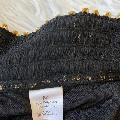 DORADO Women’s Ribbed Tankini and Bikini Set black and gold sequin size Medium - Image 13