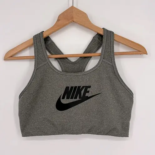 Nike  Pro Swoosh Futura Racerback Sports Bra Women’s Size Large in Gray & Black