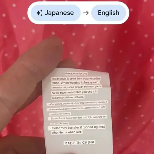 Oversized Long Rain Poncho Full Zip Polka Dot One Size Pink Size undefined