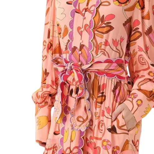 Celia B Orchid Midi Dress In Peach Size S