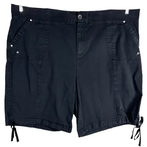 kim rogers Plus Size 3X Shorts Black Elastic Waist Pockets Drawstring Hem 106