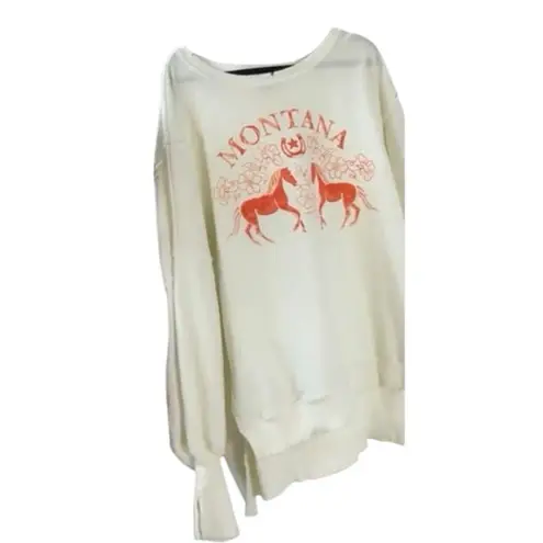 We The Free  Graphic Montana Horses Camden Pullover Size Large P2P 42” New w/ Tag thumbnail 7