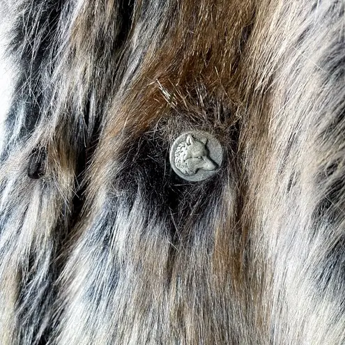 Spirithoods Classic Faux Fur Coat Hooded Long Grey Wolf Large NWT Gray