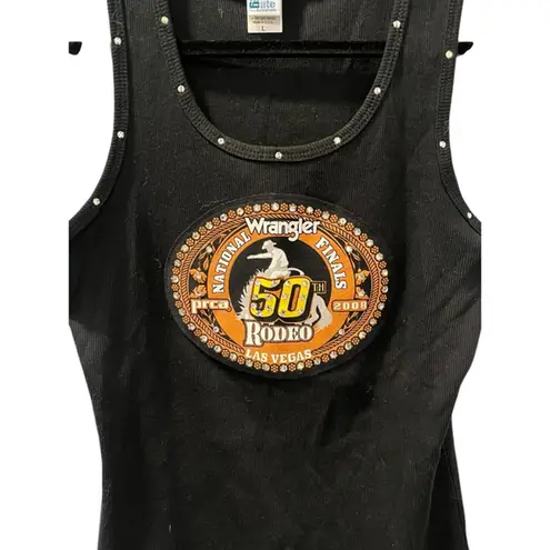 Vintage 2008 Wrangler National Finals PRCA Las Vegas Tank Top Size Large Bling Black