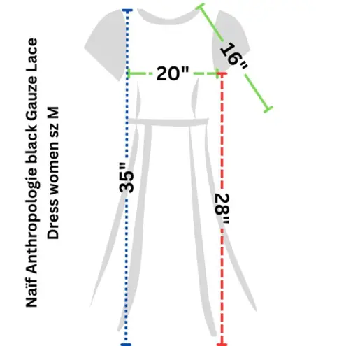 Naïf Anthropologie black Gauze Lace Dress women sz M