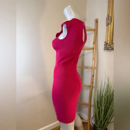 Arden B Dress Sm Sweater Angora Blend Sleeveless Magenta Keyhole Headstock NWT