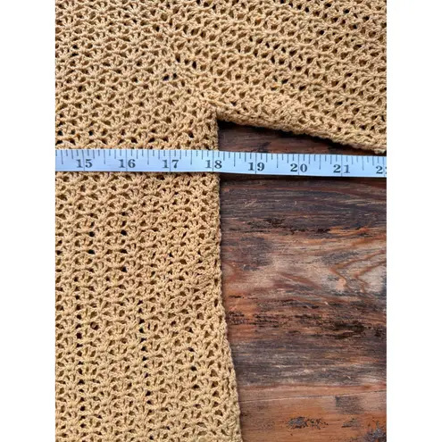 A8 April Cornell Yellow Crochet Open Knit Cardigan Sweater Rose Cami Set Gold Size XS