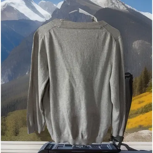 Shabby Chic JCrew Mercantile Women XL Grey Heather Long Sleeve sweater w bow y2k Gray