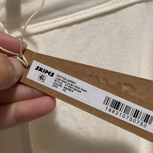 SKIMS Cotton Jersey Low Rise Slim Crop Pant- Size XS- Color Marble