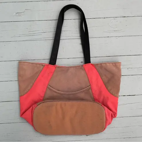 Tan/Pink Cotton Overland Equipment Tote Bag Purse Tan
