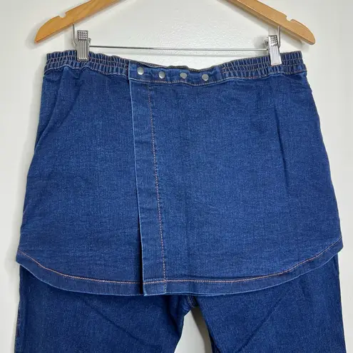 Silvertâs Open Back Adaptive Wheelchair Pull On Denim Jeans Pants Womenâs Sz XL