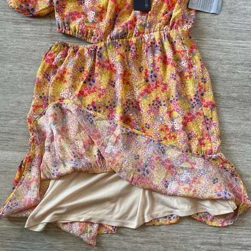 19 Cooper NWT Women’s One Shoulder Floral Cutout Printed Dress Size Large