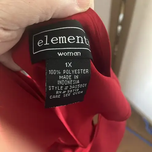 Elementz Red Tank Top with Classic Round Neckline 1X nwt