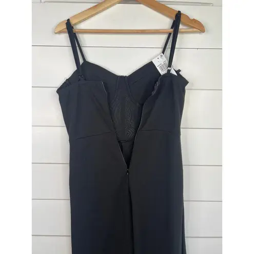 Dylan Ryan NYC Black Fitted Bodice Bustier Wide Leg Sleeveless Jumpsuit Size S