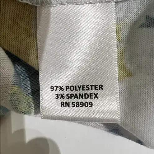 Allison Daley Floral Watercolor Rhinestone Embellished Top Colorful Artsy Blouse