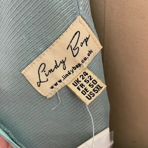 Lindy Bop Cindy Polka Dot Swing Dress- Mint and Black- Full Skirt- Size 5XL- NWT