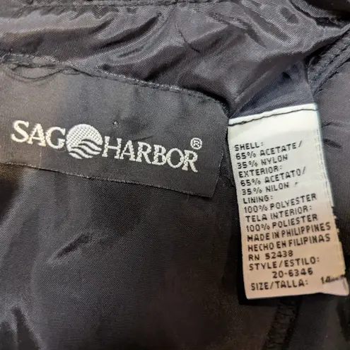 Sag Harbor 90s Vintage Crushed Velvet Short Sleeve Dress by Black Size 14