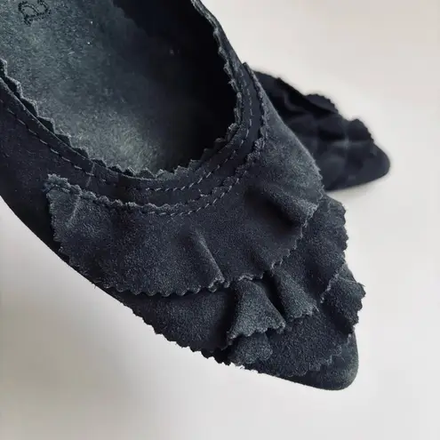 Pedro Garcia Albany Slip On Suede Leather Pointed Toe Ballet Flats Grey Sz 38/8 Brown