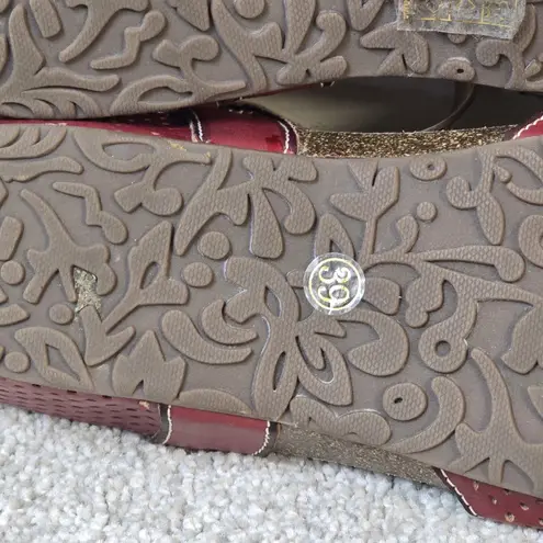 Spring Step L'Artiste Lizzie Mary Jane Wedge Clog Sandals EU 39 US 8.5 Red