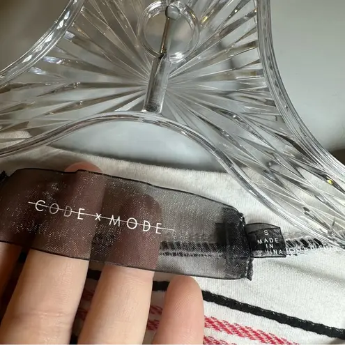 Code x Mode White/Red/Blue Striped Puff Sleeve Top size S