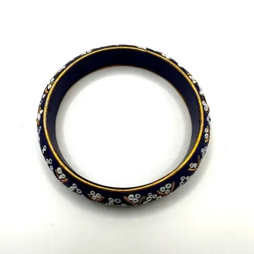 Blue beaded Indian mirrored bangle bracelet
