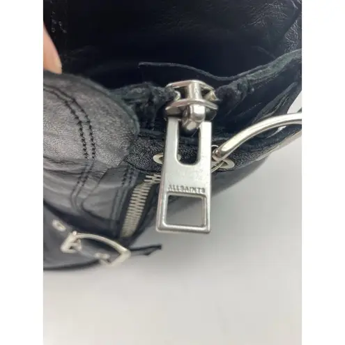 All Saints Boots Womens 36 Black Leather Heeled Harness Grunge Witchy Whimsigoth