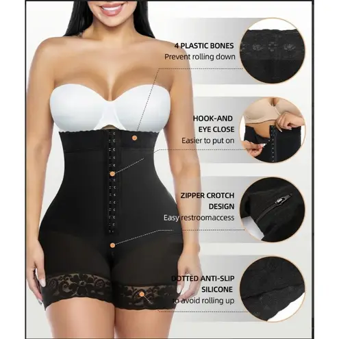 New YIANNA Fajas Columbianas Shapewear Postpartum Womens S Black Tummy Control