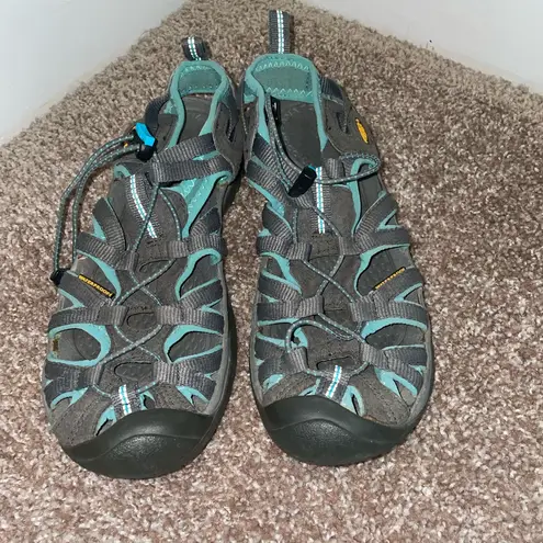 Keen Whisper Fisherman Strappy Hiking Sandals- Gray and Teal Size 7