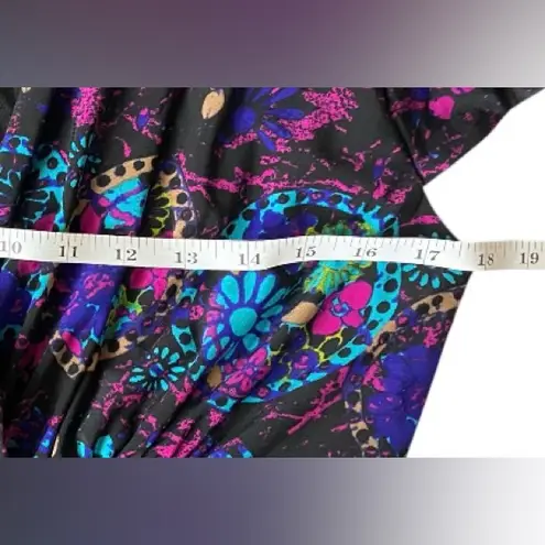 Evan Picone Women’s 12 Multi-Color V-neck Short Sleeve Cinched Waist Midi Dress