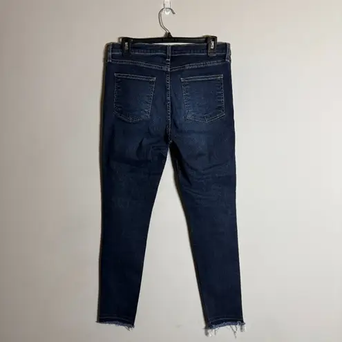 Veronica Beard Kate 10" Skinny Denim Jeans Women's 29 Dark Slate Raw Hem Stretch