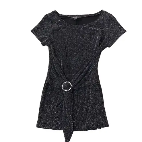 Perceptions New York Shimmer Top Womens 8 Used Black Sparkle