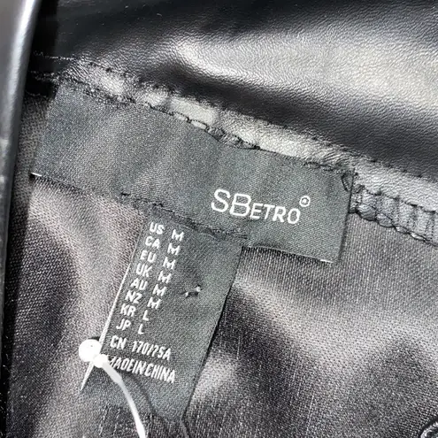 Suzanne Betro black faux leather pants size medium new with tags