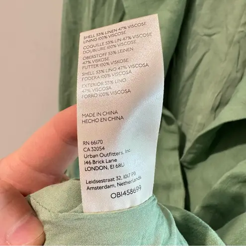 Free People  Olivia Linen Blend Oversized Blazer Jacket in Pistachio Green Small