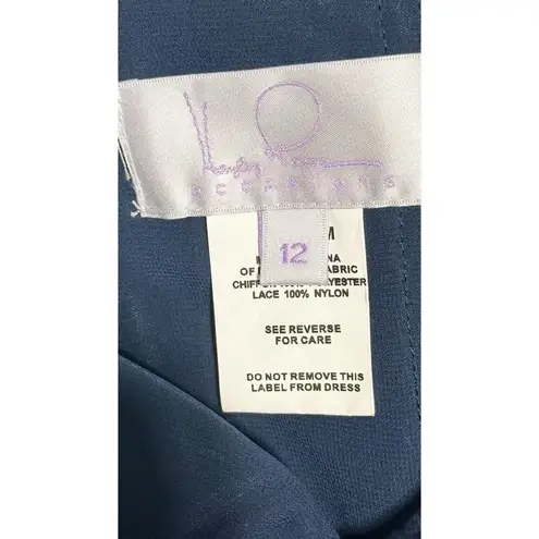 Hayley Paige Occasions Hayley Paige Sleeveless Sweetheart Neckline Lace Racerback Dress Navy Blue 12