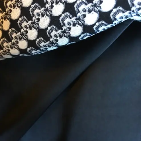 Myne Silk black and white houndstooth skull skater dress size 0