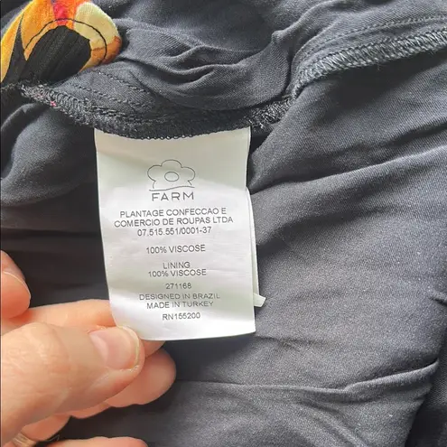 Farm Rio Anthropologie Dress Mini Smocked Dainty Off Shoulder Black Size Small P