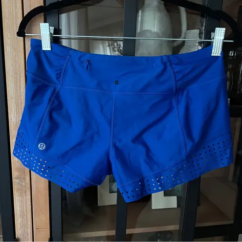 Lululemon Stride To Tide Shorts Harbor Blue swimsuit cobalt low rise pockets