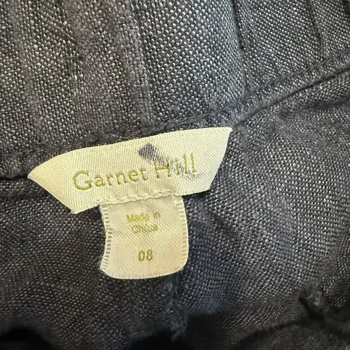 Garnet Hill Linen Pants Size 8 Blue Capri Casual Beach Coastal Closet Staple