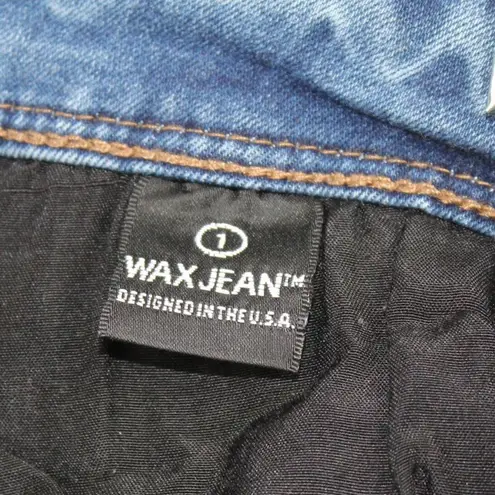 Wax Jean Los Angeles Denim Stretch Skinny Leg Jeans Size 1 Medium Wash Grunge