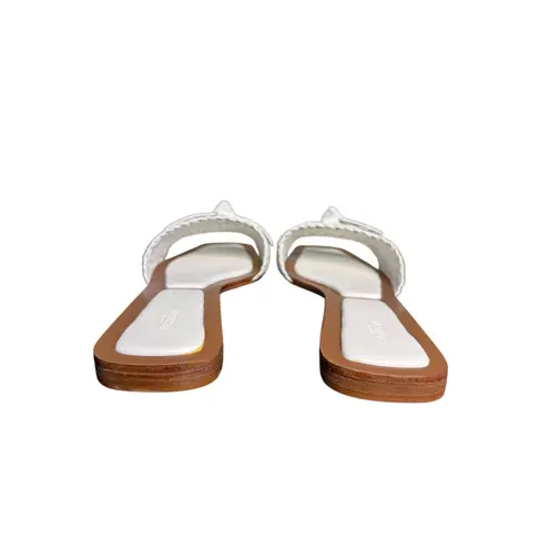 Alexandre Birman NIB Clarita Woven Leather Flat Sandals in White Size 39.5