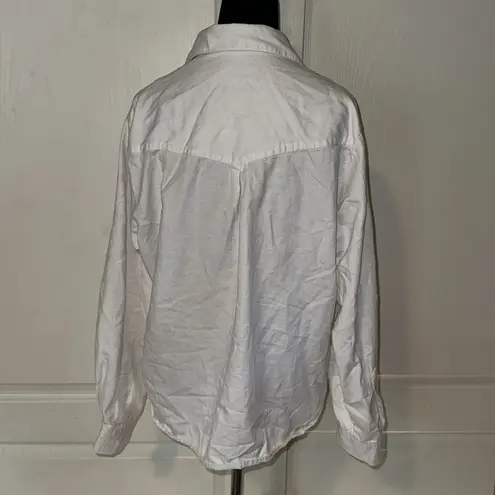 VTG WHITE WESTERN PLEATED CONCHO BUTTON DOWN SHIRT Size M